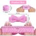 AOMIG Spa Headbands for Women - Fluffy Elastic Bowknot Hair Bands Set with Wrist Straps - Pink - Buy Online on GoSupps.com