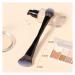 Double-Headed Bevel Dome Contour Makeup Brush - YHDDS Foundation Brush for Liquid Powder & Concealer | Black - Buy Online on GoSupps.com