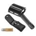 Safety razor Butterfly Set 3-piece black chrome in leather case with blades - now only