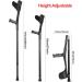 Folding Aluminum Forearm Crutches Lightweight Crutches for Travel or Work for 140-185cm People Black 2 Count Anniversary Lucky Star - Buy Online on GoSupps.com