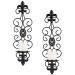 Sziqiqi wall candlestick for column - tealichter candlestick black metal wall light candles 2er set wall candle holder for candle holder for wall living room bedroom dining room decor