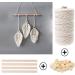 152pcs Macrame Kit for Beginners - 3mm x 220yards Natural Cotton Cord with Supplies for Macrame Plant Hanger - Wooden Beads, Rings, Sticks, Metal Rings - Buy Online on GoSupps.com