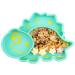 Silicone Baby Plates Divided - Portable Non Slip Suction Toddler Plates for Children Babies and Kids BPA Free Baby Dinner Plate  Dishwasher and Microwave Safe Dino-Cyan