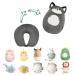 JOYRAVO Kids Travel Pillow - 2-in-1 Deformable Neck Pillow Soft U-Shaped Pillow with Cute Plush Animals Comfy Sleep and Play Companion for Airplanes Cars and Travel - Husky Gray Husky