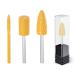 Ceramic Nail Drill Bits for Nail Drill 3Pcs Portable Nail Drill Bits Set for Acrylic Gel Nails with Storage Case Universal 3/32'' Shank Manicure Pedicure drill bits(Yellow)