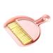 Mini Hand Broom Multifunctional Compact Mini Dustpan Brush Set Sturdy for Office (Pink)