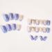 Buy Purple Press on Nails | Medium Square French Tip with Glitter & Rhinestones | 24Pcs Glossy Full Cover Stick-On Acrylic Nails for Women & Girls - Buy Online on GoSupps.com