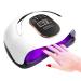 168W LED UV Nail Lamp Professional Gel Nail Kits with UV Lamp Faster Nail Dryer Light with 4 Timers Auto Sensor LCD Display Low Heat for Quickly Cure UV Led Gel Polish/Acrylic Builder/Home/Salon