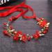 Amosfun Elegant Red Flower Wedding Bridal Headband - Handmade Crystal Ribbon Headdress for Bride Bridesmaid - Buy Online on GoSupps.com