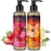 Buy Sensual Massage Oils Set 2x200ml - Strawberry & Vanilla - Edible Kissable Body Relaxation Oil for Couples - Almond & Grape Seed Infused - Buy Online on GoSupps.com