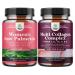 Bundle of Extra Strength Saw Palmetto for Women 500mg - Hair Vitamins for Hair Loss Supplement and Advanced Multi Collagen Complex - Ageless Multi Collagen Peptides with Type 1 2 3 5 & X & Biotin