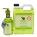 Cucina Fruits & Passion Lime Zest and Cypress Hand Soap Set 6.7 fl oz Glass Bottle and 33.8 fl oz Refill Made in Canada