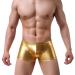 Duohropke men's shine metallic shorts hot pants leather optics boxer shorts trunks glitter beach swimming shorts sport gym jogger short trousers m 01 gold