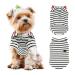 EMUST Dog Shirt Dog Clothes for Small Medium Dogs Boy Girl Puppy Clothes Soft & Breathable Striped Teacup Chihuahua Yorkie Dog T Shirt with Collared Polo & Sleeves White Striped S Small White Stripes