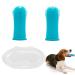 2 Set dog toothbrush silicone small dental care dog gentle care easy cleaning difficult to reach places for sensitive animals dog finger toothbrush blue -green suitable for dogs and pet