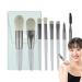 Makeup Brushes Eye Makeup Brush Set - 8 Professional Eyeshadow Eyebrow Blending Eyeliner Brushes for Powder Makeup blue + bag