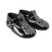 Early Days Baypods B617 T Bar with Petal Punch Pre Walker Baby Shoes Made in The Softest Faux Leather Made in England 3 UK Child Black Patent