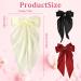 FEXPDL Bow Hair Clip 3 Pcs Black Hair Bows for Women White Bow For Hair Red Bow Clips with Long Silky Satin Hair Slides Solid Color Bowknot Hairpin Hair Barrettes Scrunchies(Black white Red) Black+White+red - Buy Online on GoSupps.com