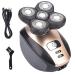 Electric Razor for Men 5 in 1 4D Men's Rechargeable Bald Head Electric Shaver 5 Floating Heads Beard Nose Ear Hair Trimmer Razor Clipper Facial Brush ( Color : Standard-Gold )