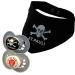 FC St. Pauli 3 Series Baby Set 2 Schnuller Seidensauger Double Pack BPA-Free Totenkopf Verein logo Neck towel triangular scarf black (0-6 months)