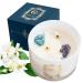 Healing Crystal Candles Chakra Candles 12oz Non Toxic Candles for Home Spiritual Astrology Gifts for Women Mom. Organic Self Love Manifestation Candle with Natural Soy and Jasmine Essential Oil