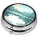 Fallen Leaves Tranquil Lake Round Pill Box - 3 Compartment Travel Organizer | Portable Pill Storage for Easy Traveling - Buy Online on GoSupps.com