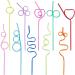 30 Pcs Crazy Straws Reusable Silly Colorful Drinking Straws Creative Bar Straws Twirly Straws Colorful Fun Varied Twists Straws Loop Curly Swirly Straw for Kids Adults Birthday Wedding Cocktail Decor