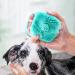 Soft Silicone Dog Bath Brush Scrubber Set for Short & Long Haired Pets - Blue+Pink - Buy Online on GoSupps.com