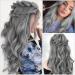 BGHJUE African Wig Gray Long Roll Lace Front Human Hair Wigs Brazilian Straight Wig Pre Plucked Hairline With Baby Hair Lace Wig