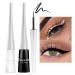 evpct 2Pcs White Black Liquid Eyeliner Colorful Set Waterproof Colored Eye Liners for Women Eyeliner Stamps Shapes for Eyes delineador de ojos contra el agua delineadores de colores blanco para ojos 2 Count (Pack of 1) B...