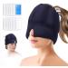 Gel Ice Headache & Migraine Relief Hat - Wearable Flexible Headband Ice Pack for Migraine & Headache Relief Long-Lasting Cooling No Confusion Ice Therapy Tension Relief (Blue)