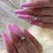 Coffin False Nails Long Fake Nails Pink Crystal Ballerina Acrylic Press on Nails Full Cover Stick on Nails 24pcs for Women and Girls 1 count (Pack of 1) Pink