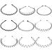 Metal hair tires 9 pieces black several styles wave head hangers accessories for women and men unisex flexible comb hair band accessories for boys and girls