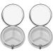 Buy Set of 2 Circular Embossed Triple-Compartment Pocket Purse Pill Box & Organizer - Silver Lines | International Shipping Available - Buy Online on GoSupps.com