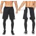 SILKWORLD Men's 2 in 1 Running Compression Athletic Pants with Zipper Pockets - Black, Large - Buy Online on GoSupps.com