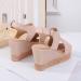 Buy Women's Summer Hollow Fish Mouth Wedge Sandals | Fashionable Peep Toe Platform High Heel Sandals in Black & Pink - EU Sizes 35 36 38 - Buy Online on GoSupps.com