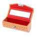 F Fityle Robust Organizer Bag Made of Soft Leather with Lipstick Case for Wallets Cosmetics Storage Set with Mirror - Orange