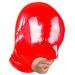 Latex Hood Unisex Rubber Mask With Open Jaw And Perforated Eyes With Nostril Red 0.4mm Red 0.4mm
