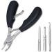URAQT Toenail Clippers 4 Pcs Set - Heavy Duty Nail Trimmer Kit for Thick Nails, Ingrown Toenails - Includes Nail Lifter, Nail File, Precision Cuticle Scissors - Black - Buy Online on GoSupps.com