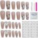 Long Press on Nails French Tip Fake Nails with 3D Butterfly Rhinestones Designs Glossy Full Cover Acrylic Nails for Women 1 Press On Nails - Buy Online on GoSupps.com