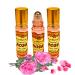 ROSE Perfume Oil - All-Natural Essential Oil Fragrance - Huile de Parfum - Bulgarian Damask Rosa Damascena Petals Otto Tea Rose De Mai - Roll On Roller Ball - Party Travel Guest Favors Gifts - 10mlx3 aroma of mixed freshly cut roses with soft floral sligh