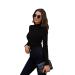 Womens Short Sleeve Turtleneck Casual Cute Tops Business Workwear Blouse Shirt Small 50058-black