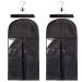 2 Pack Hair Extension Holder Hair Extensions Storage Bag with Hanger ,Portable Wig Bags Storage,Hair Extension Hanger for Hairpiece Human Hair Black + Black