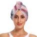 Queen Flamingo Flowers Hair Towel 2 Pack Super Absorbent Hair Drying Towel Quick Dry Hair Turbans Head Towel with Button Twisty Wrap for Women Girls