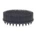 Exfoliating Silicone Body Scrubber 2 in 1 Silicone Shower Brush Natural Bristle Massager Bath Sponge Gentle Scrub Skin Exfoliation For Face and Body Massage Nubs Improve Blood Circulation (Black)