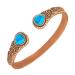 Jeroot women's copper bracelet pure copper magnetic bracelet with 6 powerful magnets vintage flower copper bracelet with 2 turquoise 1