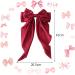 Red Hair Bow Hair Clip Red Ribbon for Hair Clip Large Silky Satin Ribbon Bow Hairpins Bows Hair Barrettes Fastener French Hair Bows with Long Ribbon Hair Accessories For Girls Women - Buy Online on GoSupps.com