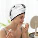 Super Absorbent Black & White Giraffe Dry Hair Cap for Women | Quick-Dry Elastic Wrap for Long Thick Hair - Buy Online on GoSupps.com