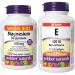 Webber Naturals Magnesium Bisglycinate 200 mg 120 Capsules Supports Bone and Muscle Functions Vegan & Vitamin E 400 IU 120 Softgels Natural Source of Vitamin E Antioxidant Support 120 count (Pack of 1) Magnesium Bisglycinate + VITAMIN ECS165693