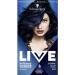 Schwarzkopf LIVE Intense Colour Long Lasting Permanent Black Blue Hair Dye With Built-In Vibrancy Serum Up To 100 Percent Grey Coverage Cosmic Blue 090 1 Count Cosmic Blue 1 count (Pack of 1)